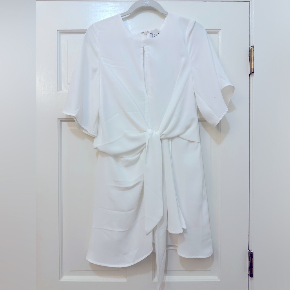 NWT- white faux tie dress